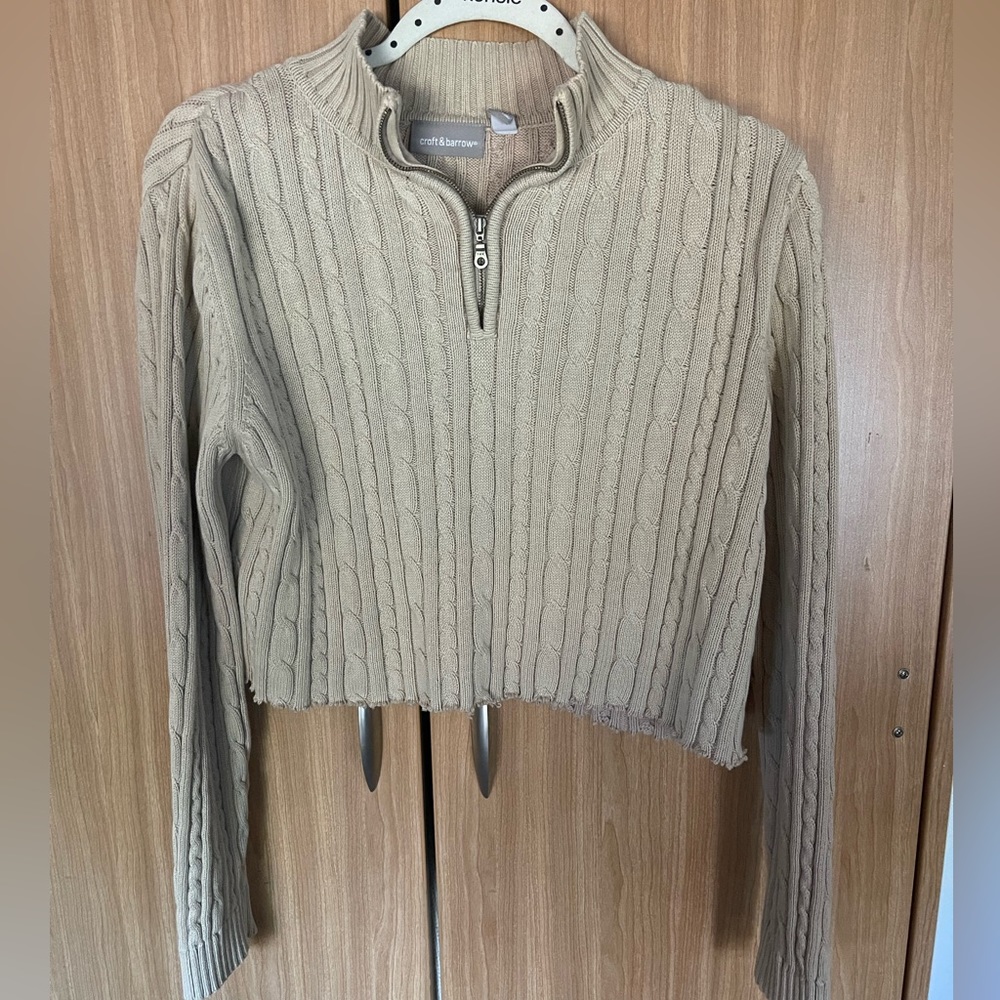Cropped tan sweater